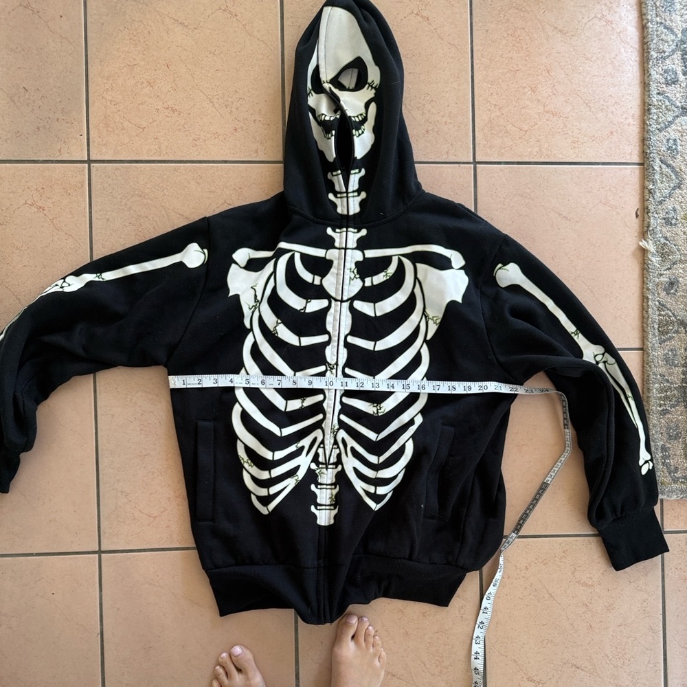 Men’s Skeleton Hoodie - Large costume + pants - Picture 2 of 5